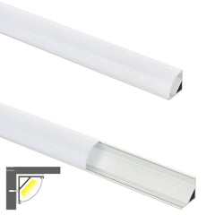 LED Strip Aluminium Corner Profile Milky Cover Cabinet LED Corner Profile 16x16mm - House of LEDS