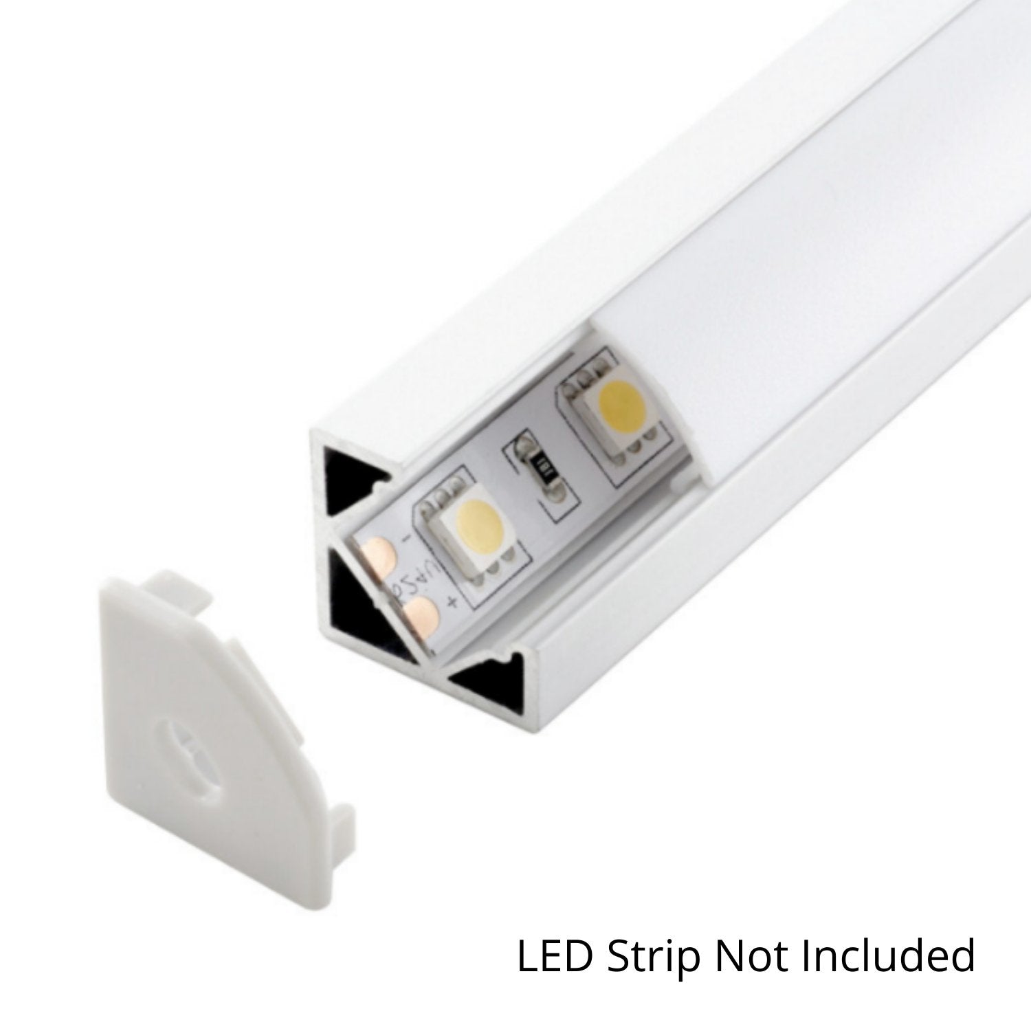 LED Strip Aluminium Corner Profile Milky Cover Cabinet LED Corner Profile 19x19mm - House of LEDS