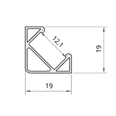 LED Strip Aluminium Corner Profile Milky Cover Cabinet LED Corner Profile 19x19mm - House of LEDS