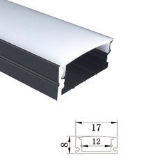 LED Strip Aluminium Profile Channel Milky Cover Cabinet Aluminium Black - House of LEDS