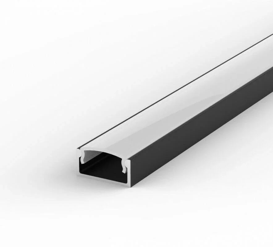LED Strip Aluminium Profile Channel Milky Cover Cabinet Aluminium Black — view 5 — House of LEDs UK
