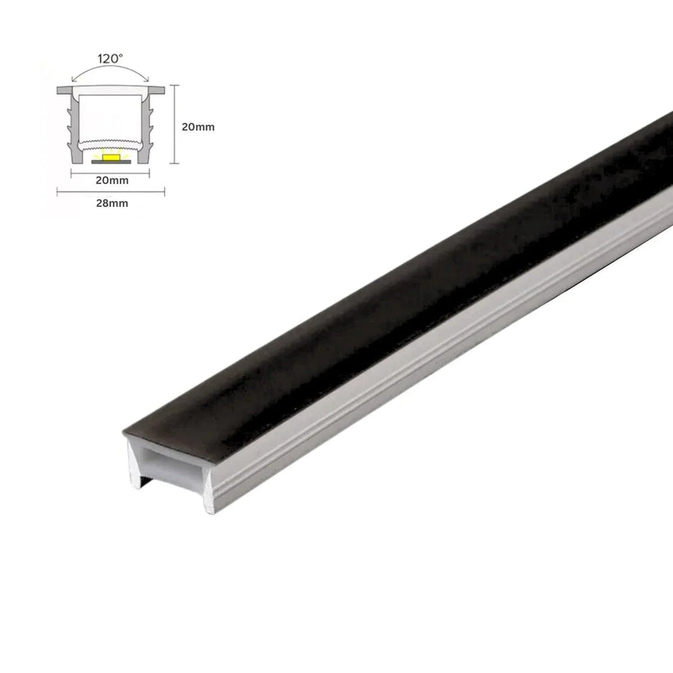 LED Strip Black Silicone Neon Flex Profile Cover Body Flexible Bendable 20x20mm — House of LEDs UK