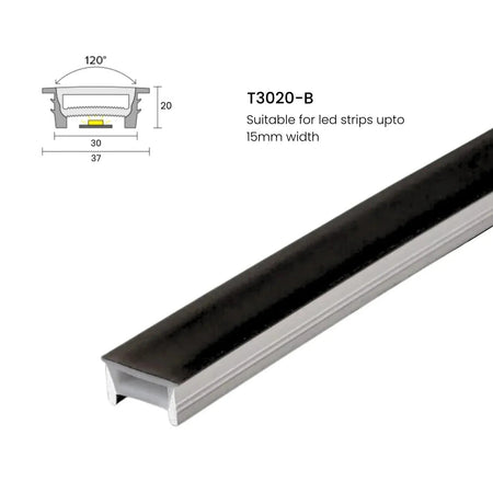 LED Strip Black Silicone Neon Flex Profile Cover Body Flexible Bendable 30x20mm — House of LEDs UK