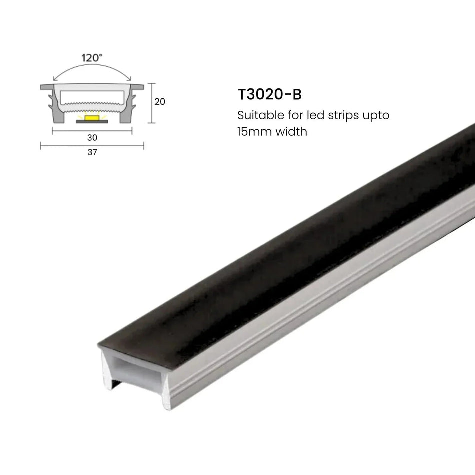 LED Strip Black Silicone Neon Flex Profile Cover Body Flexible Bendable 30x20mm — House of LEDs UK