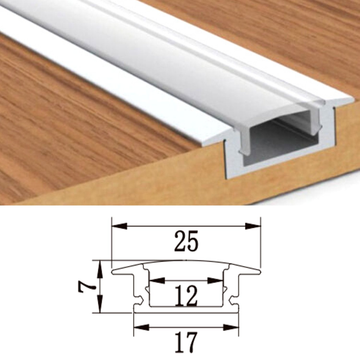 LED Strip Light Aluminium Recessed Profile Milky Cover Cabinet LED Channel - House of LEDS