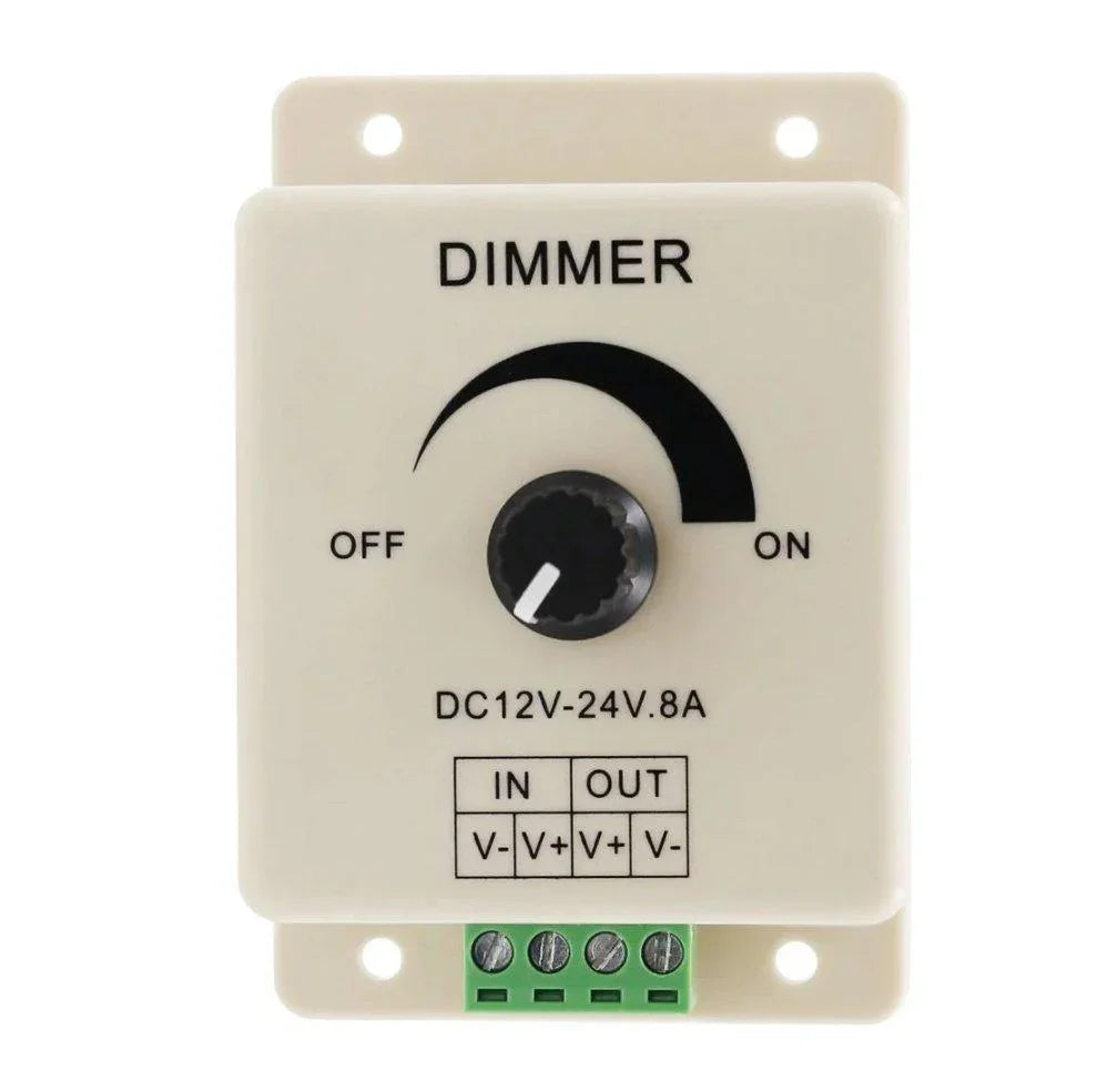 LED Strip & Neon Flex Dimmer Switch DC 12V 24V 8A Adjustable Brightness Single Colour — House of LEDs UK