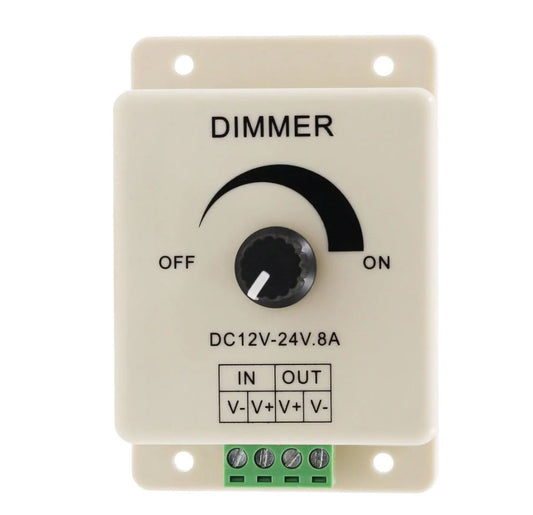 LED Strip & Neon Flex Dimmer Switch DC 12V 24V 8A Adjustable Brightness Single Colour - House of LEDS