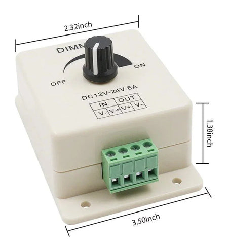 LED Strip & Neon Flex Dimmer Switch DC 12V 24V 8A Adjustable Brightness Single Colour — view 3 — House of LEDs UK