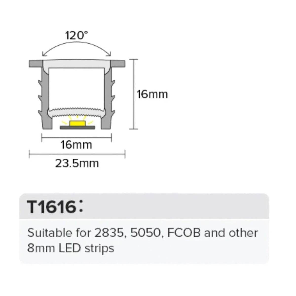 LED Strip Silicone Neon Flex Profile Cover Body Flexible Bendable 16x16mm — view 10 — House of LEDs UK