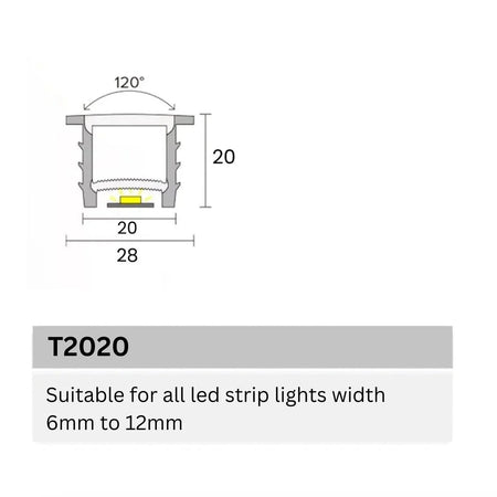 LED Strip Silicone Neon Flex Profile Cover Body Flexible Bendable 20x20mm — view 2 — House of LEDs UK