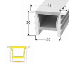 LED Strip Silicone Neon Flex Profile Cover Body Flexible Bendable 20x20mm - House of LEDS