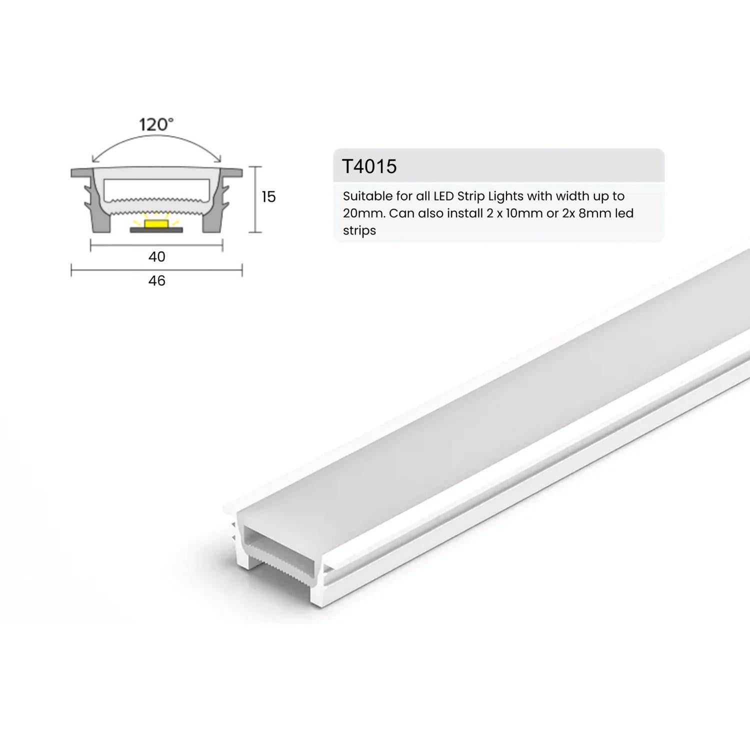 LED Strip Silicone Neon Flex Profile Cover Body Flexible Bendable 40x15mm - House of LEDS