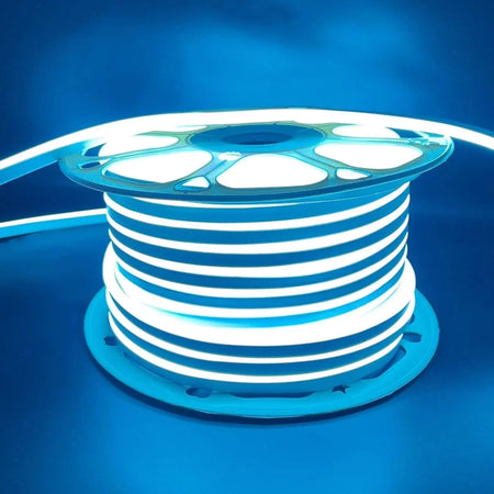 Ice Blue Neon Flex 220V 240V 8x16mm 120LEDs/m IP67 Waterproof with UK Plug - ATOM LED