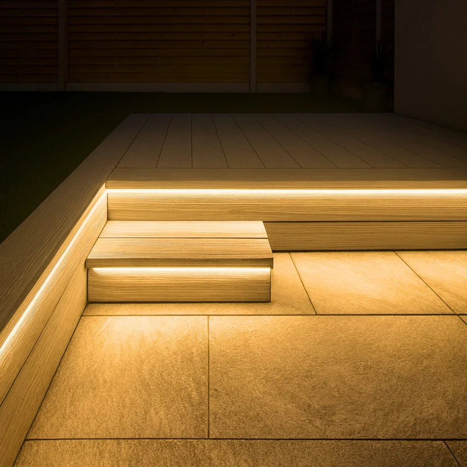 Decking LED Lights White 6x12mm Ip67 24V 1cm Cut 15m — House of LEDs UK