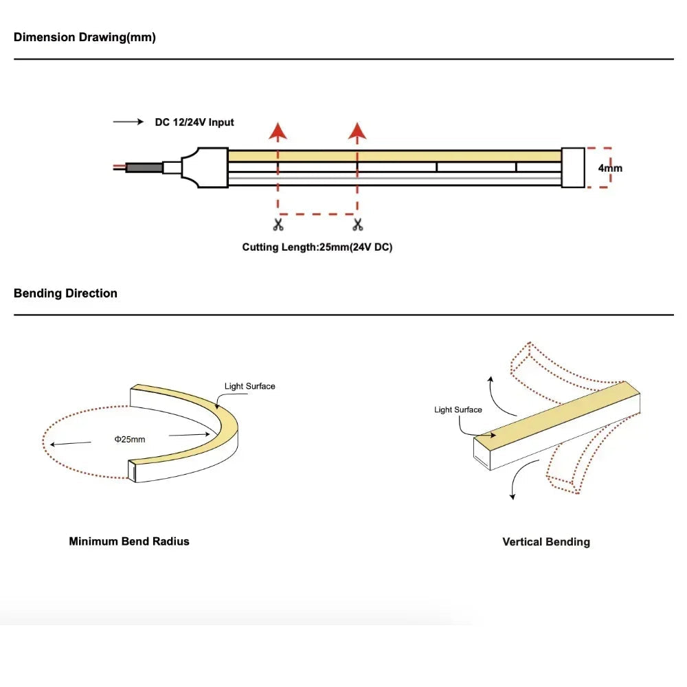 Mini Cool White Neon Flex 6000K 24V Top Bend 4.5x4.5mm IP65 Waterproof 240LEDs/m — view 7 — House of LEDs UK