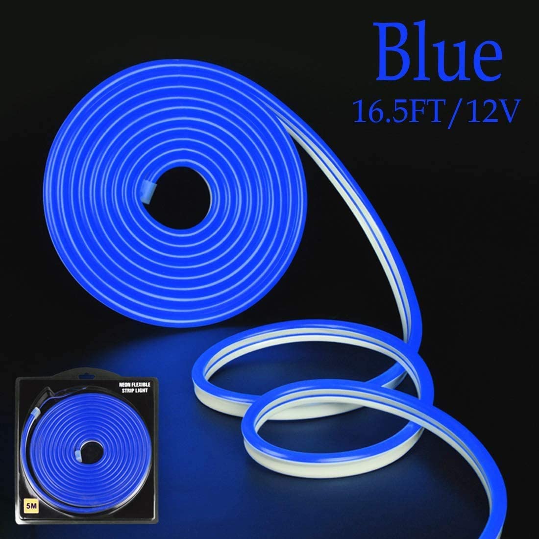 Mini Blue LED Neon Flex 6x12mm 12V 120LEDs/m IP65 Waterproof 2.5cm Kit - House of LEDS