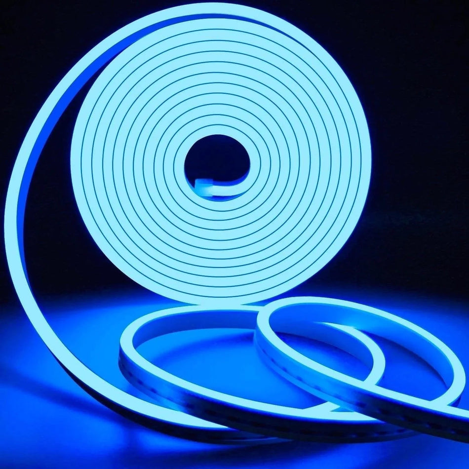 Mini Blue LED Neon Flex DC 12V 6x12mm 120LED/m IP65 Waterproof 2.5cm Cut — House of LEDs UK