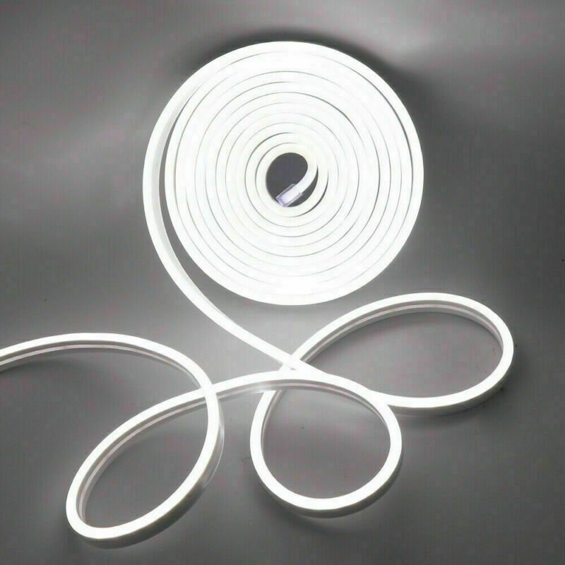 Mini Cool White Neon Flex 12V 6x12mm 120LEDs/m IP65 Waterproof 2.5cm Cut Kit - House of LEDS