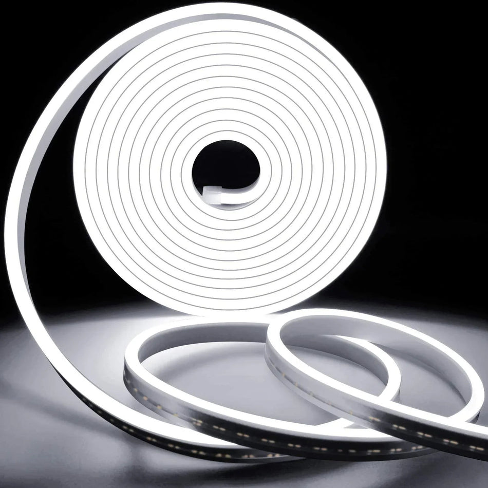 Mini Cool White Neon Flex 12V 6x12mm 120LEDs/m IP65 Waterproof 2.5cm Cut Kit — House of LEDs UK