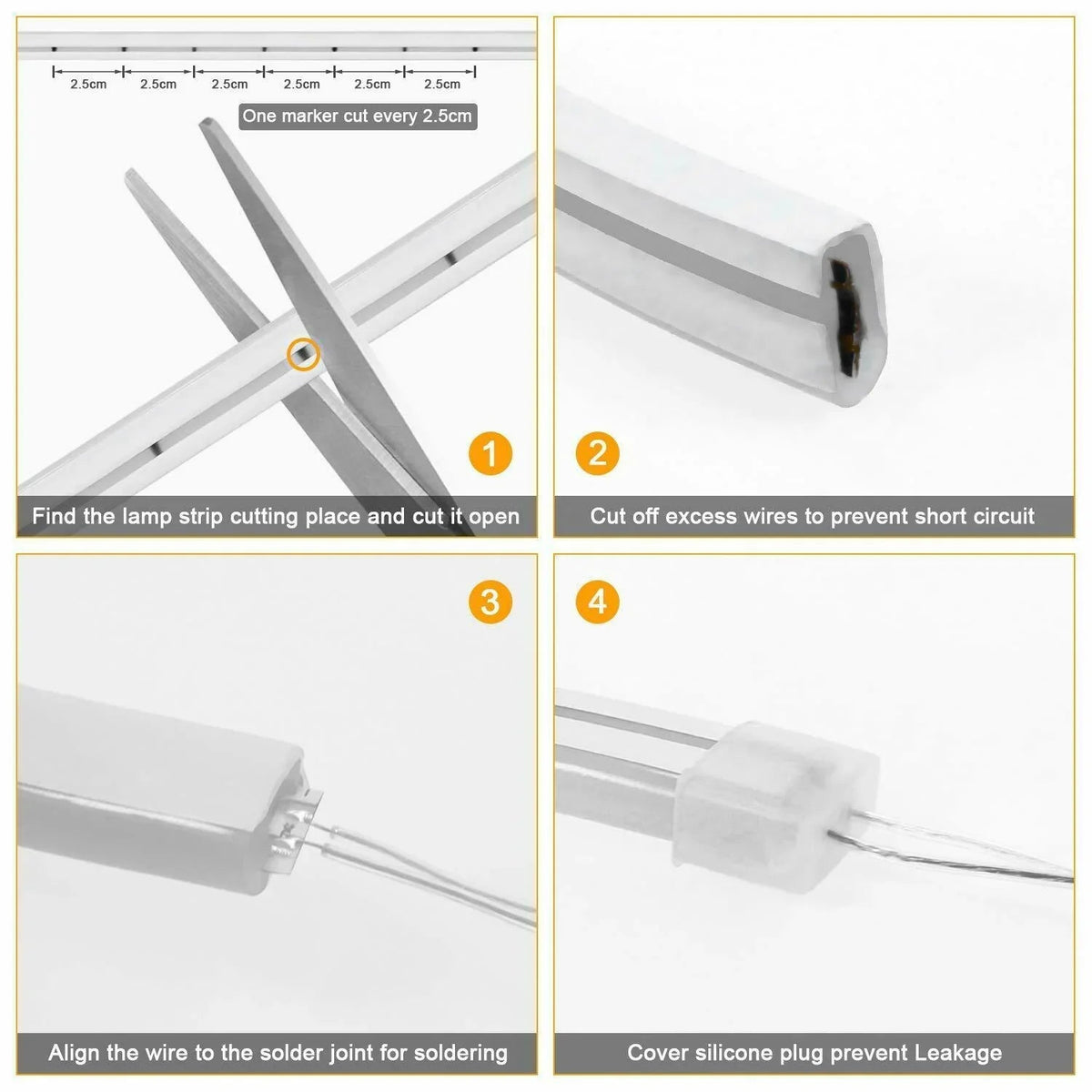 Mini Cool White Neon Flex 6000K 12V 6x12mm 120LEDs/m IP65 2.5cm Cut — view 4 — House of LEDs UK