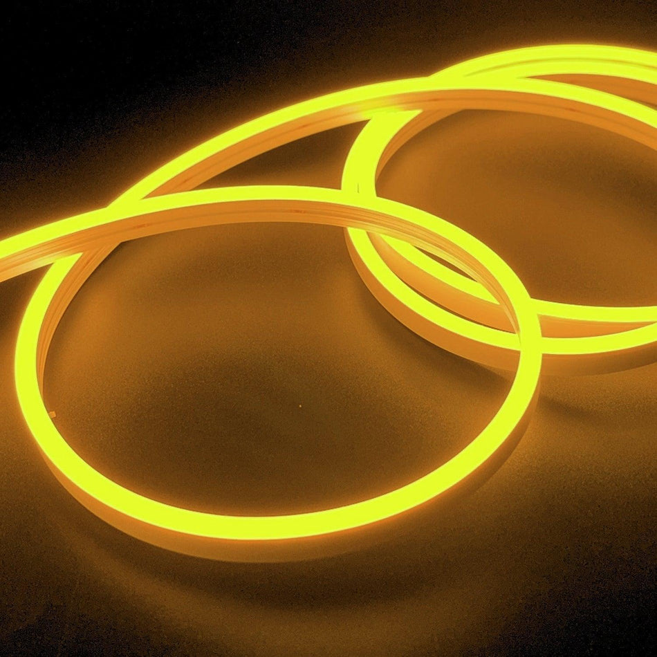 Mini Golden LED Neon Flex 12V 6x12mm 120LED/m IP65 Waterproof 1cm Cut — House of LEDs UK