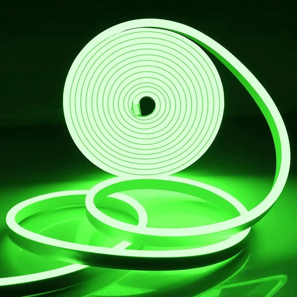 Mini Green LED Neon Flex 6x12mm 12V 120LEDs/m IP65 Waterproof 2.5cm Kit — House of LEDs UK