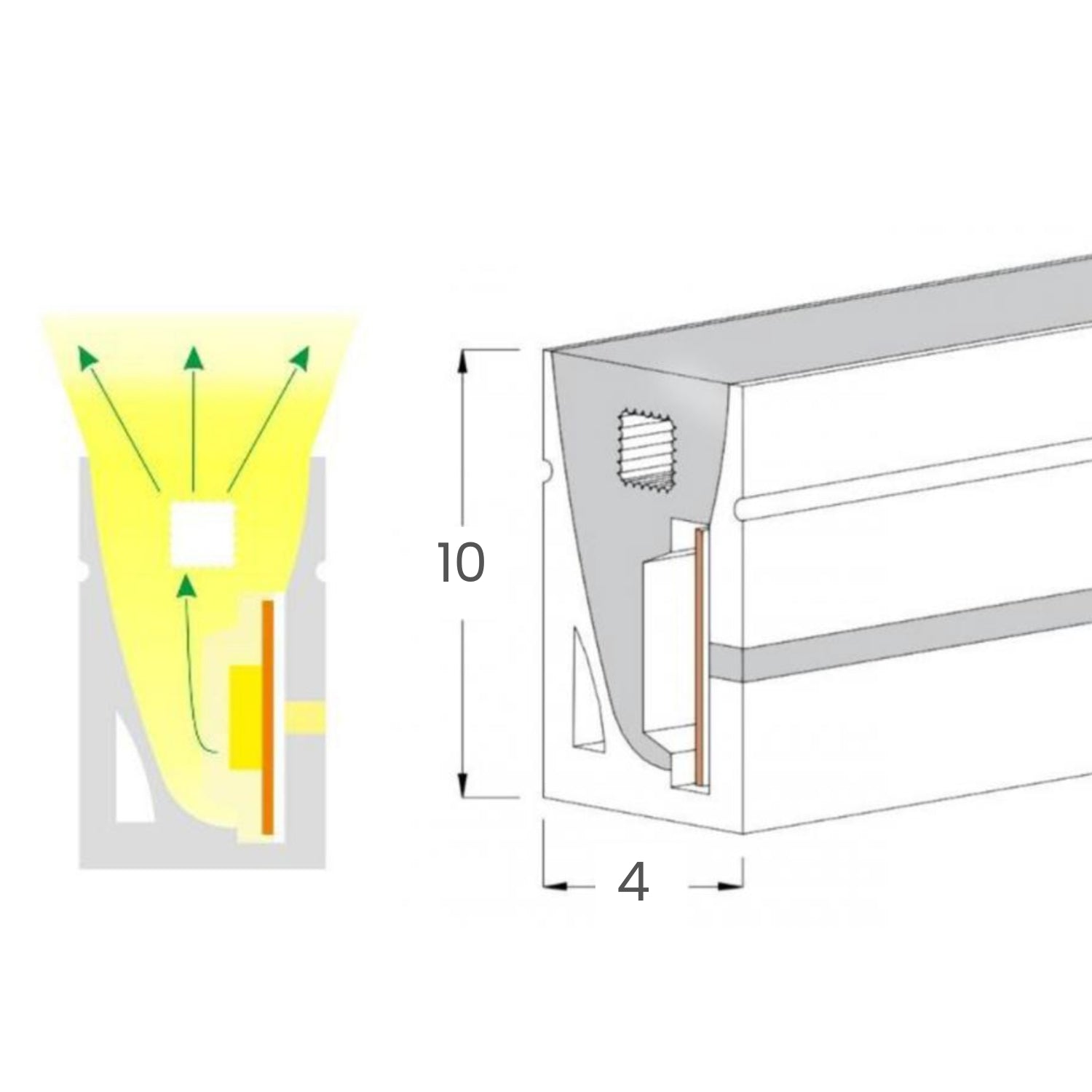 Mini Natural White Neon Flex 4000K Mini 24V 4x10mm IP65 Waterproof 168LEDs/m - House of LEDS