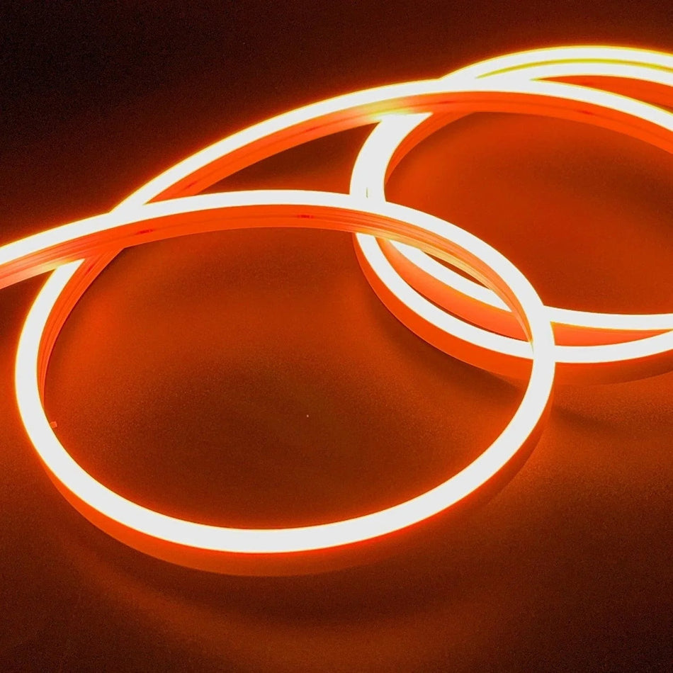 Mini Orange LED Neon Flex 12V 6x12mm 120LED/m IP65 Waterproof 1cm Cut — House of LEDs UK