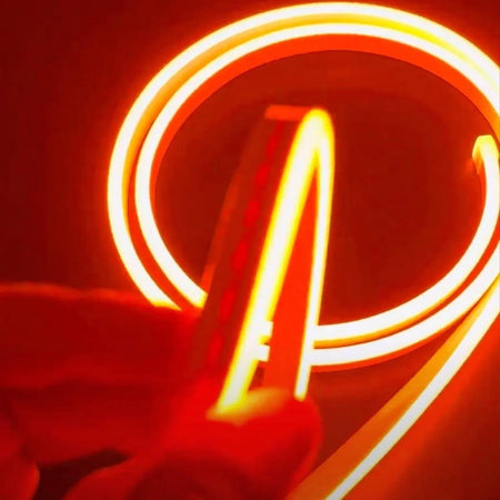 Mini Orange LED Neon Flex 12V 6x12mm 120LED/m IP65 Waterproof 1cm Cut — view 3 — House of LEDs UK
