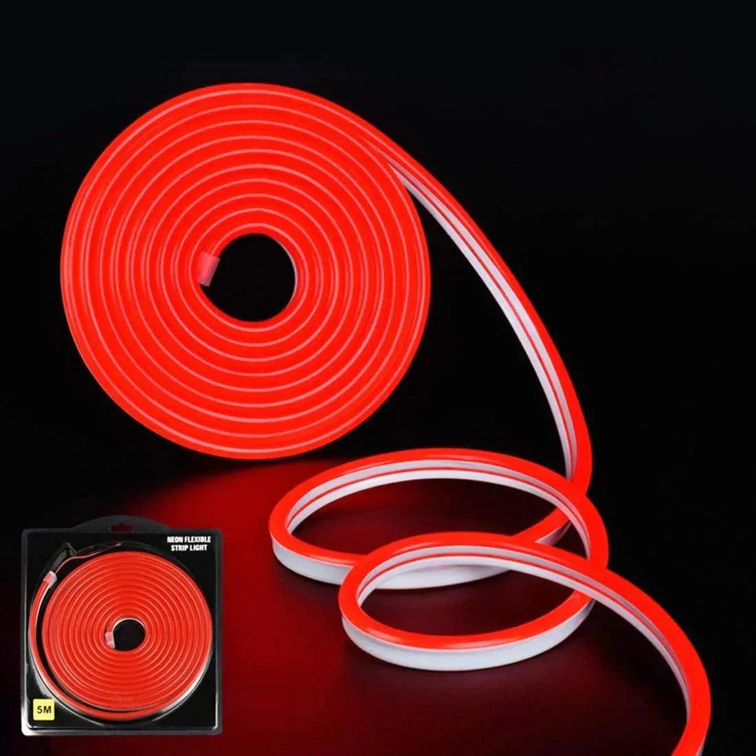 Mini Red LED Neon Flex 12V 6x12mm 120LED/m IP65 Waterproof 1cm Cut — view 4 — House of LEDs UK