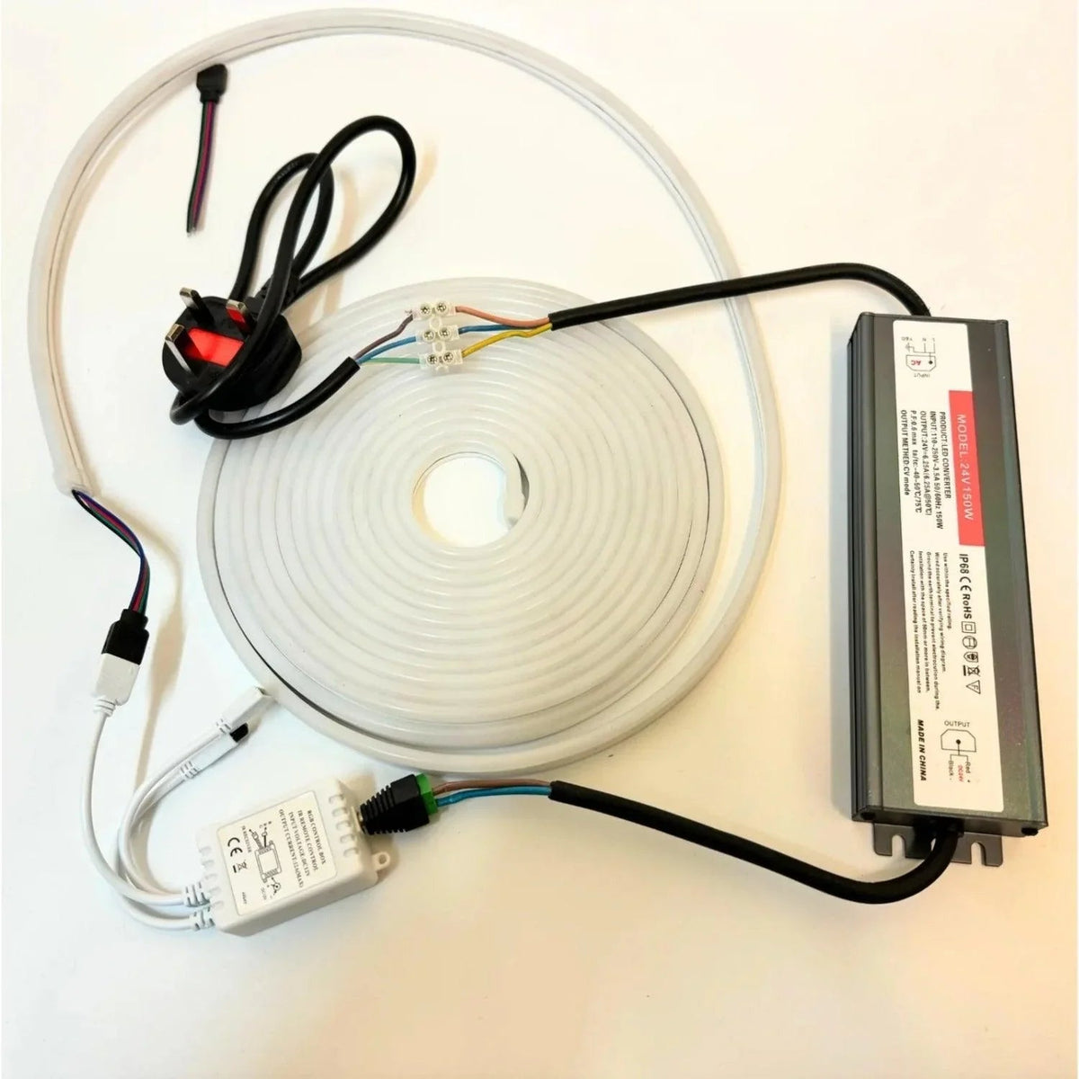 Mini RGB Neon Flex 6x12mm 12V IP65 Waterproof 5cm cut 5m Kit — view 8 — House of LEDs UK