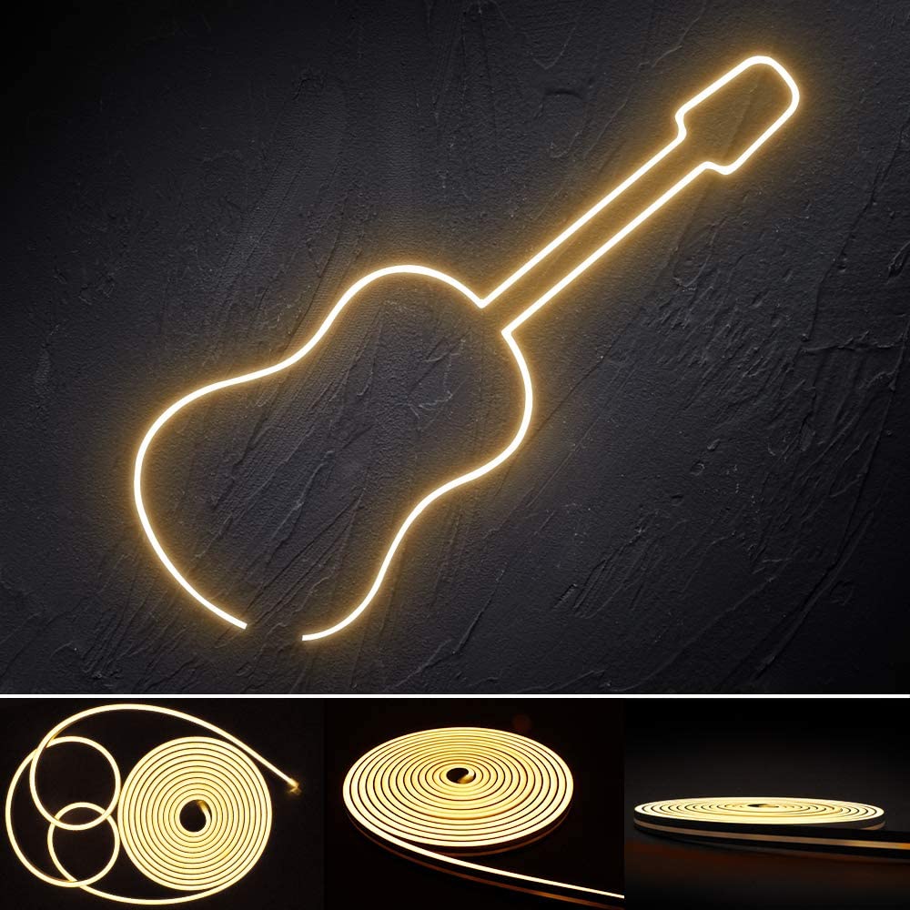 Mini Warm White Neon Flex 3000K 12V 6x12mm 120LEDs/m IP65 2.5cm Cut - House of LEDS