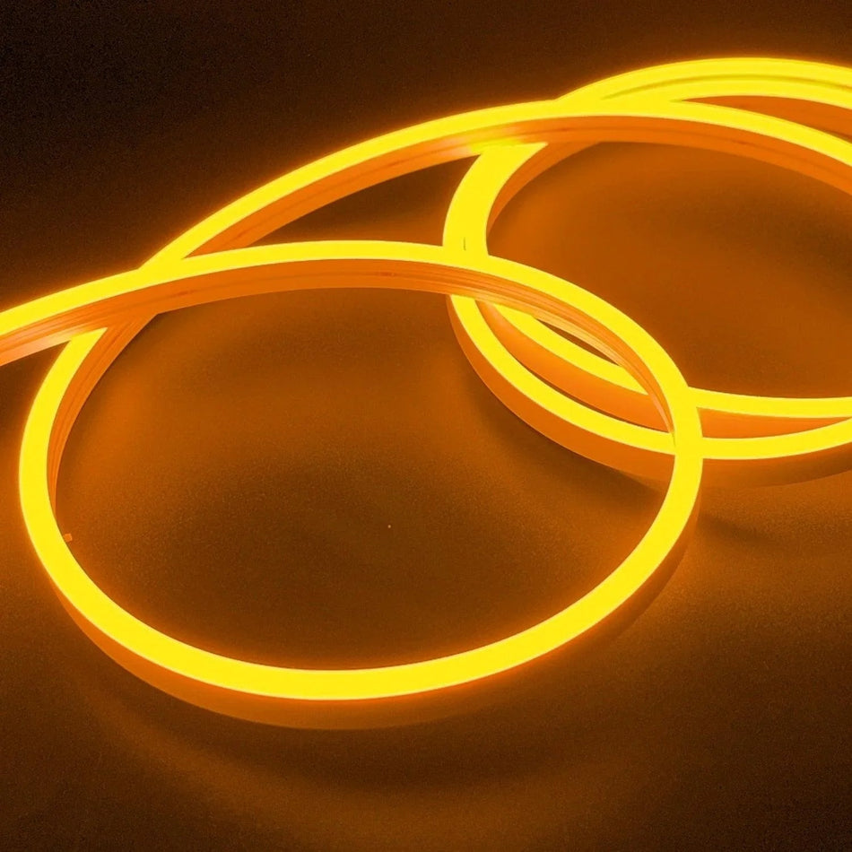 Mini Yellow LED Neon Flex 12V 6x12mm 120LED/m IP65 Waterproof 1cm Cut — House of LEDs UK