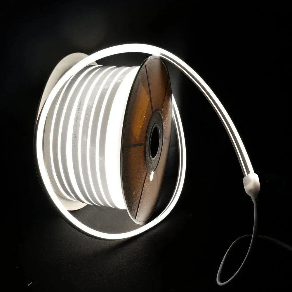 Natural White Neon Flex 220V 240V Wireless 8x16mm 120LEDs/m IP65 Waterproof with UK Plug - UK LED Lights