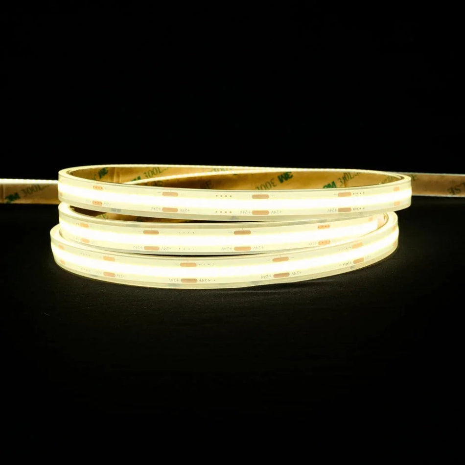 Natural White 4000K COB LED Strip 24V 384 LEDs/m IP68 Waterproof — House of LEDs UK