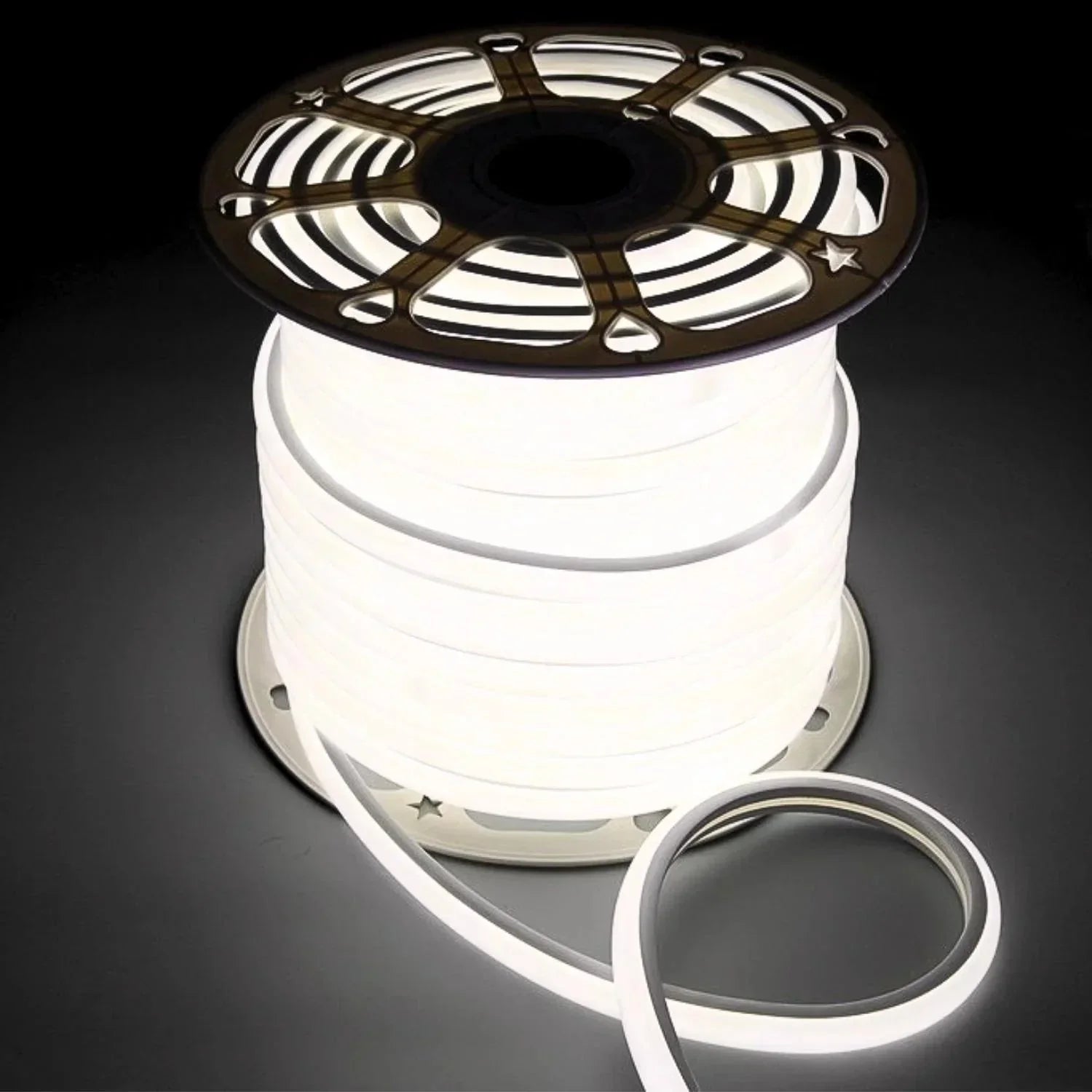 Natural White Neon Flex 16x16mm D Shape Top Bend 120LEDs/m 220V 240V IP65 with UK Plug — House of LEDs UK