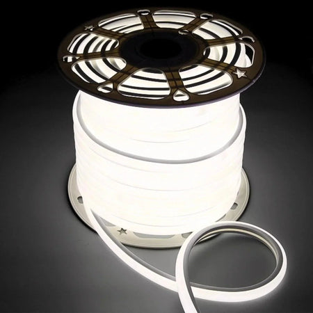Natural White Neon Flex 16x16mm D Shape Top Bend 120LEDs/m 220V 240V IP65 with UK Plug — House of LEDs UK