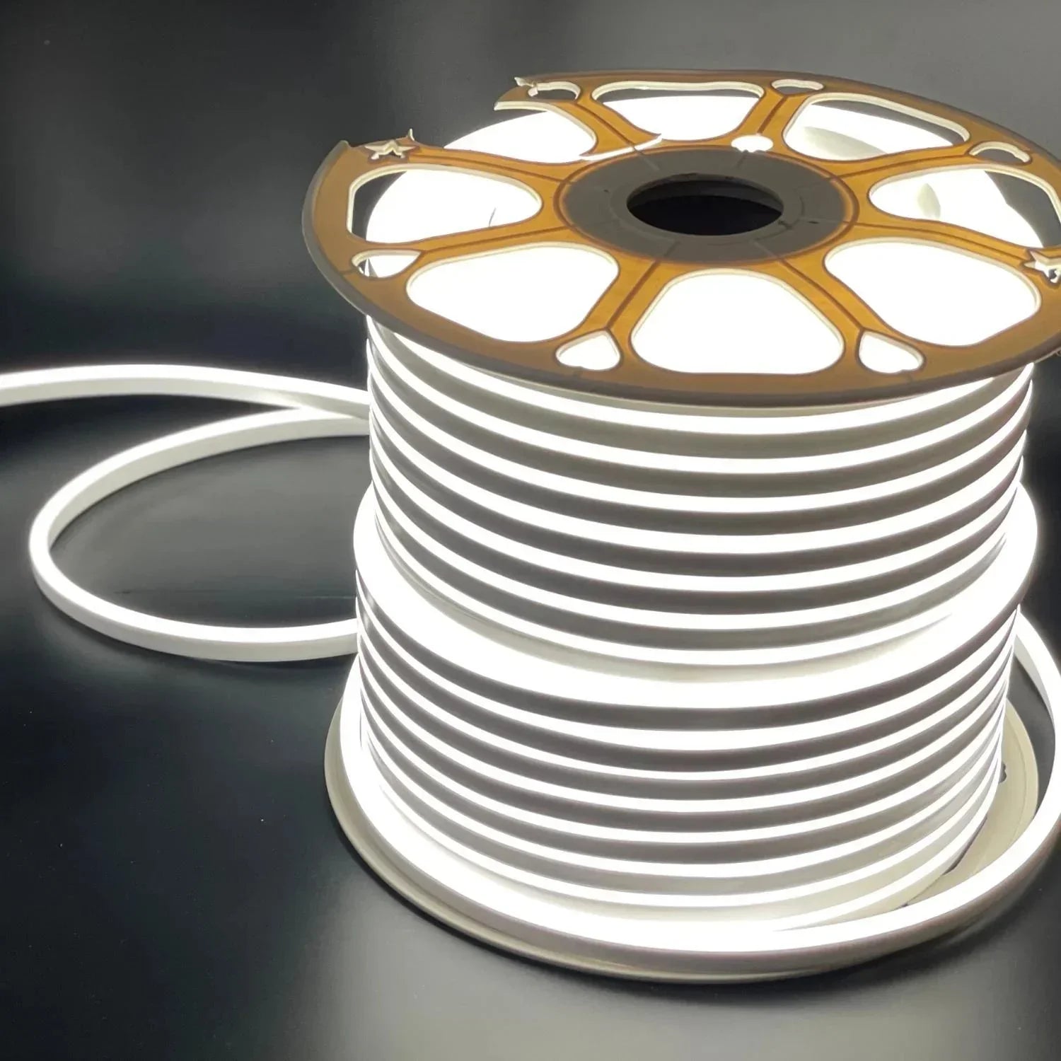 Natural White LED Neon Flex 220V 240V 8x16mm 120LEDs/m 4000K IP67 Waterproof with UK Plug - ATOM LED