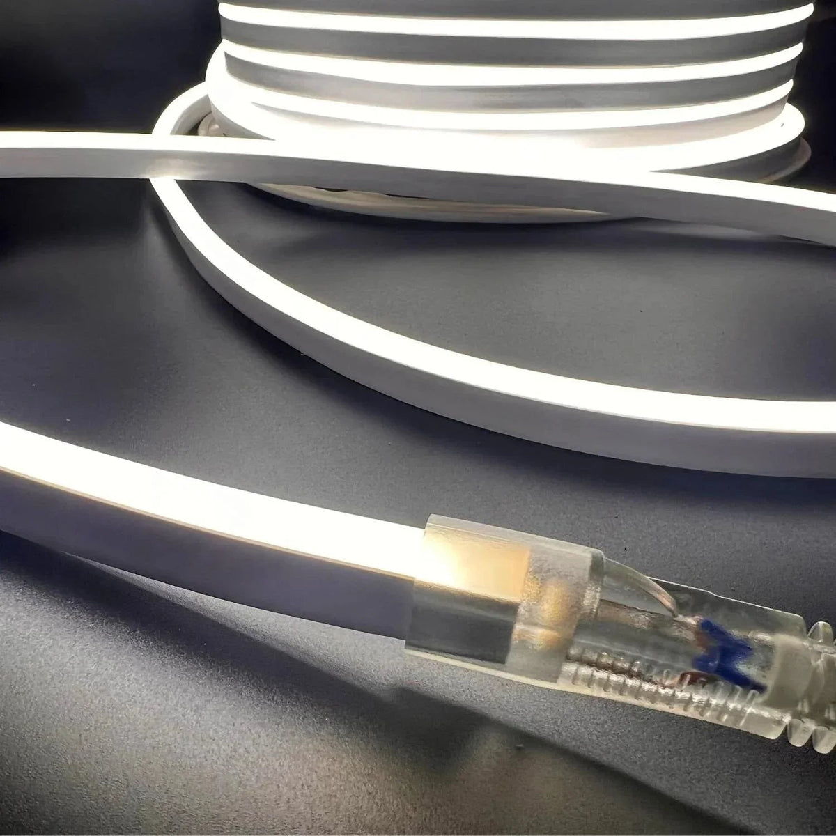 Natural White LED Neon Flex 220V 240V 8x16mm 120LEDs/m 4000K IP67 Waterproof with UK Plug - ATOM LED