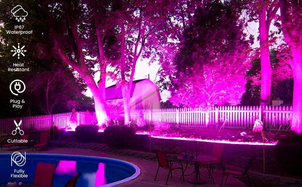 Pink LED Neon Flex 220V 240V 8x16mm 120LEDs/m IP65 Waterproof with UK Plug - House of LEDS