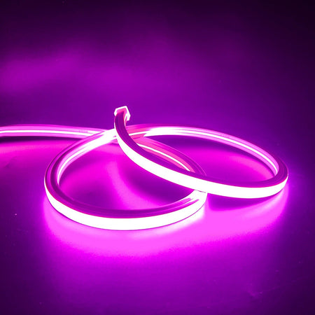 Pink LED Neon Flex 220V 240V Flat Shape Top Bending 20cm Cutting IP65 with UK Plug - House of LEDS