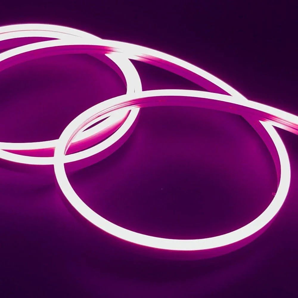 Pink LED Neon Flex DC 12V IP65 Waterproof 8x16mm 120 LEDs/M 1cm Cut — House of LEDs UK