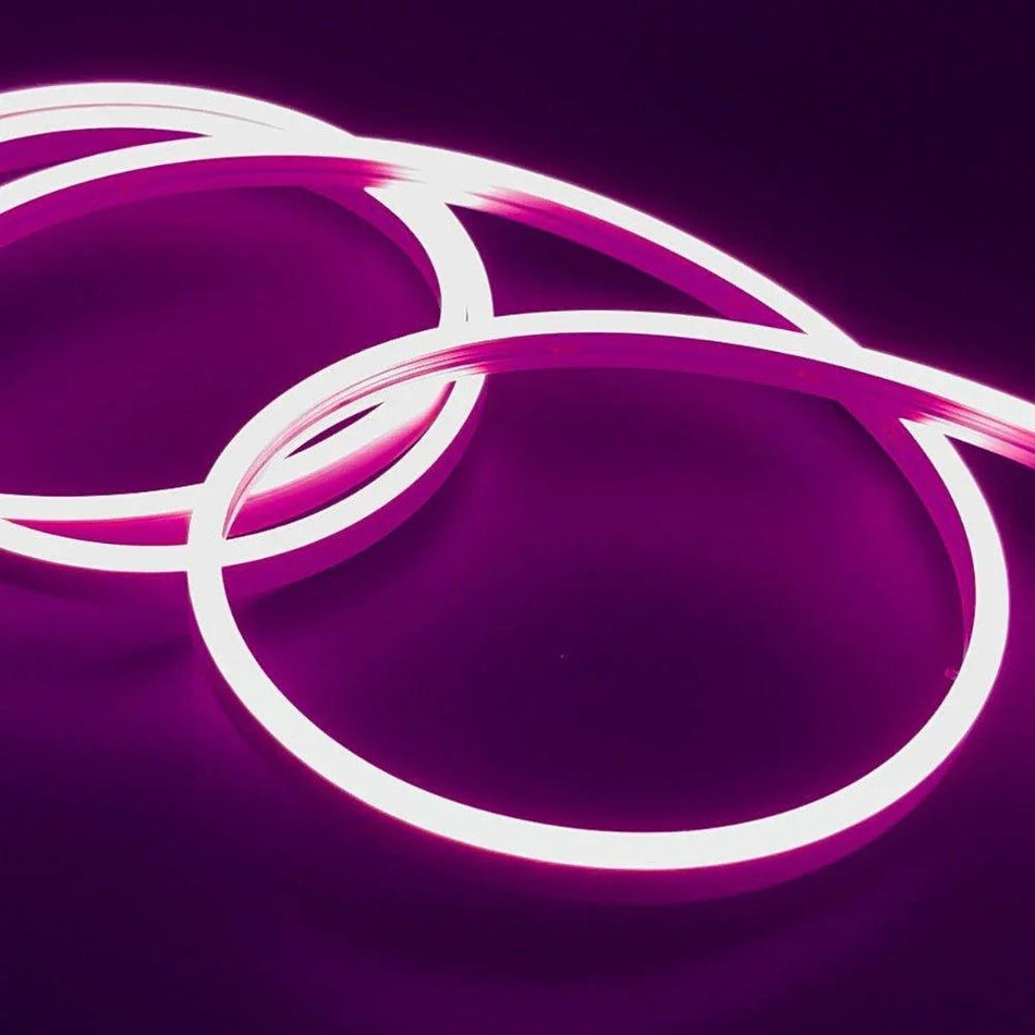 Pink LED Neon Flex DC 12V IP65 Waterproof 8x16mm 120 LEDs/M 1cm Cut — House of LEDs UK