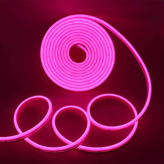 Pink Neon Flex 12V 6x12mm 120LEDs/m IP65 Waterproof 2.5cm Cut - House of LEDS