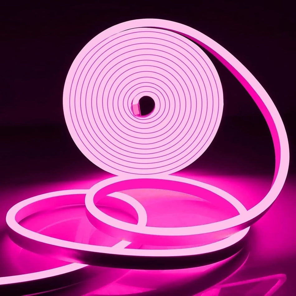 Pink Neon Flex 12V 6x12mm 120LEDs/m IP65 Waterproof 2.5cm Cut — House of LEDs UK