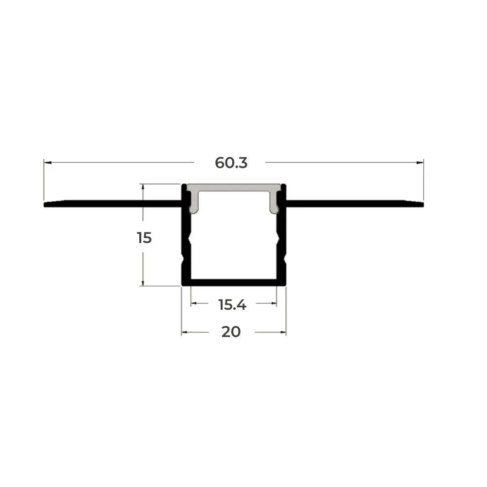 Bendable Plaster in Aluminium Profile Recessed For LED Strip 2 & 3 Metre — view 5 — House of LEDs UK