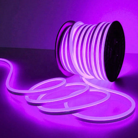 Purple Neon Flex 220V 240V 8x16mm 120LEDs/m IP65 Waterproof with UK Plug — view 2 — House of LEDs UK