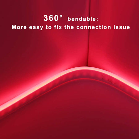 Red LED Neon Flex 220V 240V 8x16mm 120LEDs/m IP65 Waterproof with UK Plug - House of LEDS