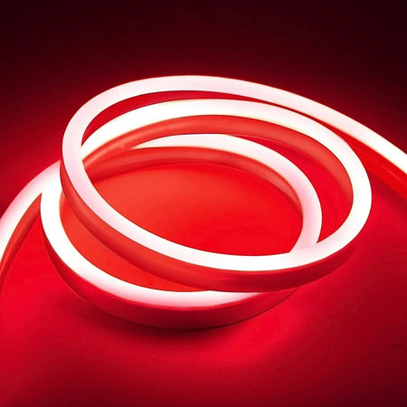 Red LED Neon Flex DC 12V IP65 Waterproof 8x16mm 120 LEDs/M 1cm Cut — view 2 — House of LEDs UK