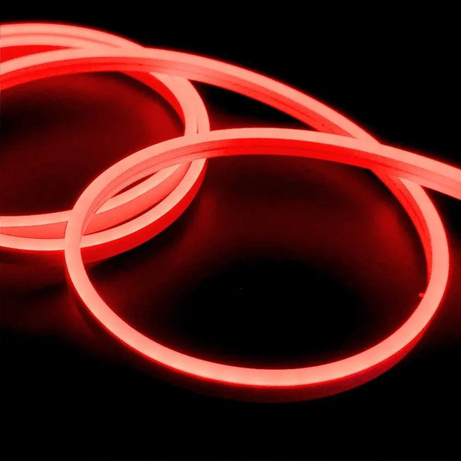 Red LED Neon Flex DC 12V IP65 Waterproof 8x16mm 120 LEDs/M 1cm Cut — House of LEDs UK